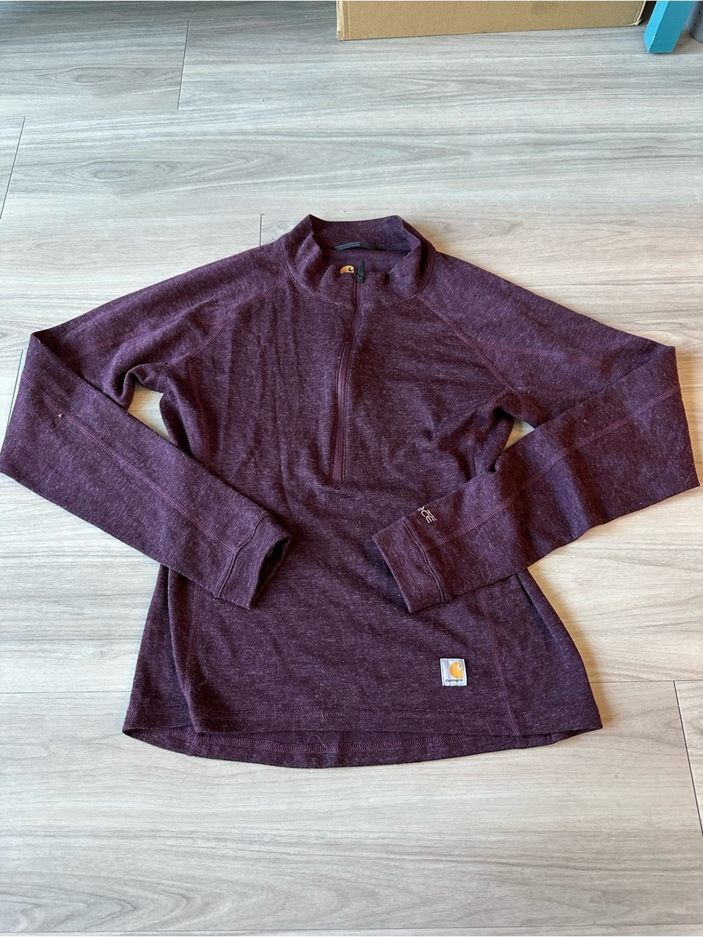 Carhartt Base Force Heavyweight Poly-Wool Quarter-Zip Womens XS in Deep Wine